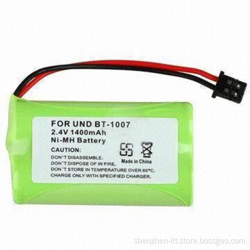 Cordless Phone Battery Pack for BT-1007, Ni-Mh AA 1,400mAh, 2.4V Rated Voltage